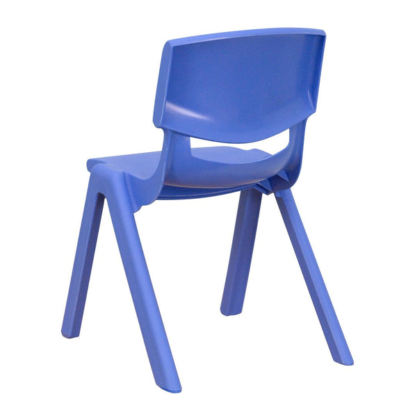 English Elm Whitney 2 Pack Stackable Plastic Chairs for Preschoolers - Durable, Comfortable & Easy to Clean Blue 2-YU-YCX-001-BLUE-GG