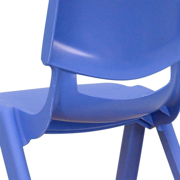 English Elm Whitney 2 Pack Stackable Plastic Chairs for Preschoolers - Durable, Comfortable & Easy to Clean Blue 2-YU-YCX-001-BLUE-GG