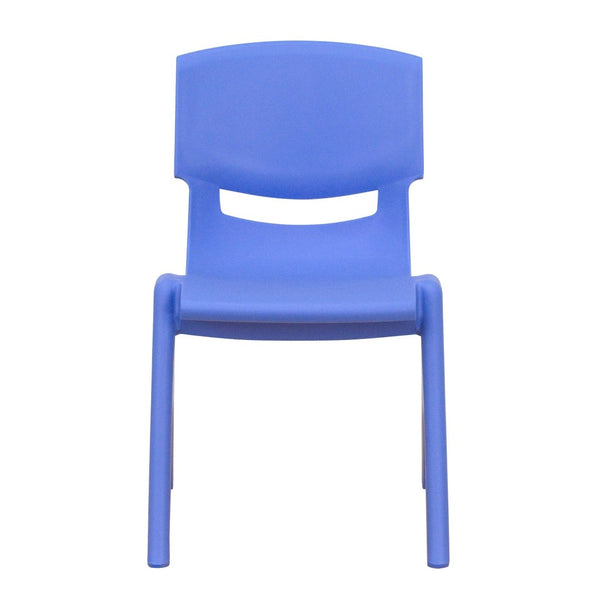 English Elm Whitney 2 Pack Stackable Plastic Chairs for Preschoolers - Durable, Comfortable & Easy to Clean Blue 2-YU-YCX-001-BLUE-GG