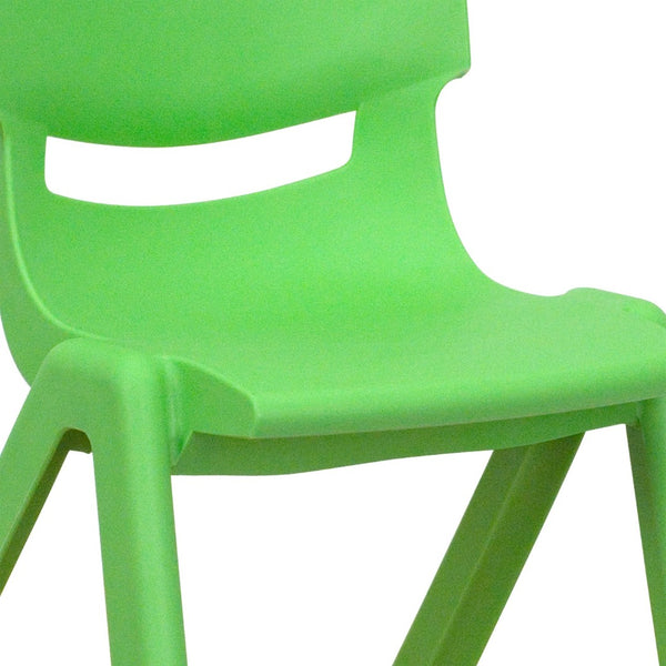 English Elm Whitney 2 Pack Stackable Plastic Chairs for Preschoolers - Durable, Comfortable & Easy to Clean Green 2-YU-YCX-001-GREEN-GG