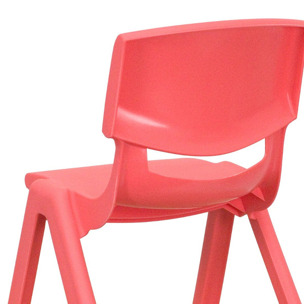 English Elm Whitney 2 Pack Stackable Plastic Chairs for Preschoolers - Durable, Comfortable & Easy to Clean Red 2-YU-YCX-001-RED-GG