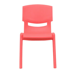 English Elm Whitney 2 Pack Stackable Plastic Chairs for Preschoolers - Durable, Comfortable & Easy to Clean Red 2-YU-YCX-001-RED-GG