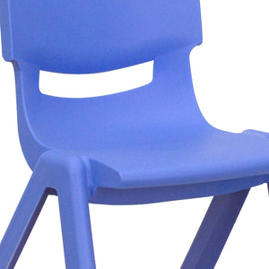 English Elm Whitney 2 Pack Stackable Plastic Chairs for Toddlers - Safe, Durable, Easy to Clean Seating Solution Blue 2-YU-YCX-003-BLUE-GG