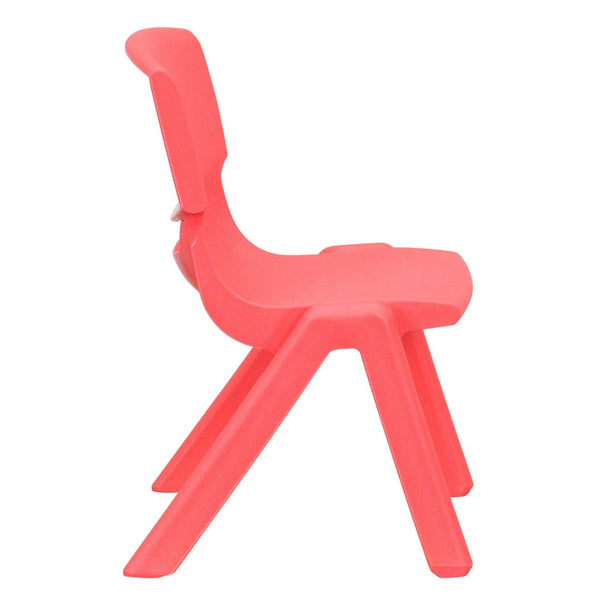 English Elm Emmy Activity Table Set with 4 Chairs - Durable, Adjustable, Ergonomic, and Easy-Clean for Kids' Fun Red 24" Square YU-YCX-0023-2-SQR-TBL-RED-E-GG