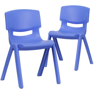English Elm Whitney 2 Pack Stackable Plastic School Chairs for Comfortable Learning Spaces and Easy Storage Blue 2-YU-YCX-004-BLUE-GG