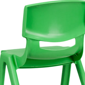 English Elm Whitney 2 Pack Stackable Plastic School Chairs for Comfortable Learning Spaces and Easy Storage Green 2-YU-YCX-004-GREEN-GG