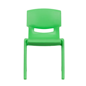 English Elm Whitney 2 Pack Stackable Plastic School Chairs for Comfortable Learning Spaces and Easy Storage Green 2-YU-YCX-004-GREEN-GG