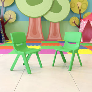 English Elm Whitney 2 Pack Stackable Plastic School Chairs for Comfortable Learning Spaces and Easy Storage Green 2-YU-YCX-004-GREEN-GG