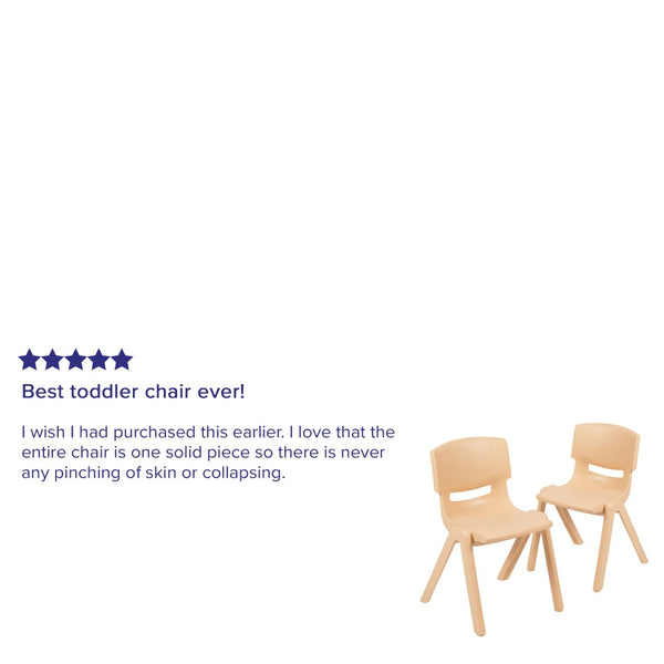 English Elm Whitney 2 Pack Stackable Plastic School Chairs for Comfortable Learning Spaces and Easy Storage Natural 2-YU-YCX-004-NAT-GG