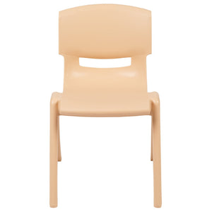 English Elm Whitney 2 Pack Stackable Plastic School Chairs for Comfortable Learning Spaces and Easy Storage Natural 2-YU-YCX-004-NAT-GG