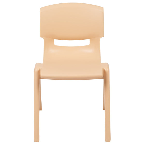 English Elm Whitney 2 Pack Stackable Plastic School Chairs for Comfortable Learning Spaces and Easy Storage Natural 2-YU-YCX-004-NAT-GG
