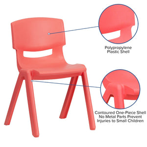 English Elm Whitney 2 Pack Stackable Plastic School Chairs for Comfortable Learning Spaces and Easy Storage Red 2-YU-YCX-004-RED-GG