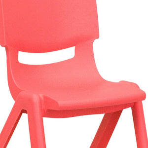 English Elm Whitney 2 Pack Stackable Plastic School Chairs for Comfortable Learning Spaces and Easy Storage Red 2-YU-YCX-004-RED-GG