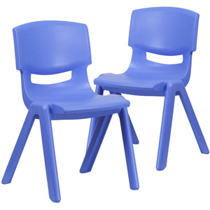 English Elm Whitney 2 Pack Stackable Plastic School Chairs for Kids - Safe, Comfortable & Easy to Store Blue 2-YU-YCX-005-BLUE-GG