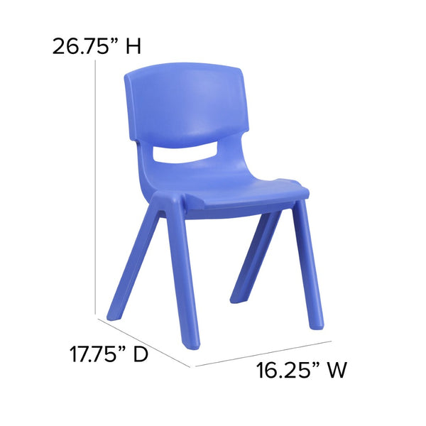 English Elm Whitney 2 Pack Stackable Plastic School Chairs for Kids - Safe, Comfortable & Easy to Store Blue 2-YU-YCX-005-BLUE-GG