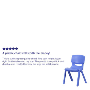 English Elm Whitney 2 Pack Stackable Plastic School Chairs for Kids - Safe, Comfortable & Easy to Store Blue 2-YU-YCX-005-BLUE-GG
