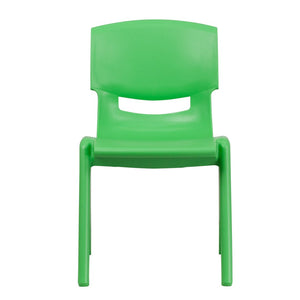English Elm Whitney 2 Pack Stackable Plastic School Chairs for Kids - Safe, Comfortable & Easy to Store Green 2-YU-YCX-005-GREEN-GG