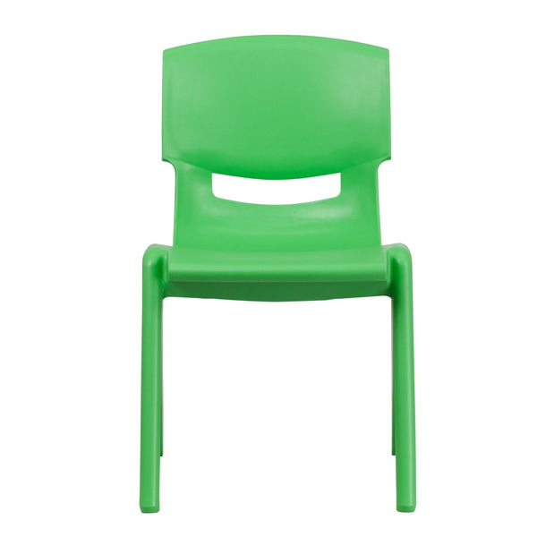 English Elm Whitney 2 Pack Stackable Plastic School Chairs for Kids - Safe, Comfortable & Easy to Store Green 2-YU-YCX-005-GREEN-GG