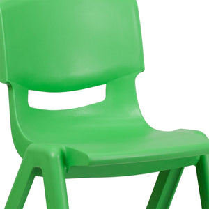 English Elm Whitney 2 Pack Stackable Plastic School Chairs for Kids - Safe, Comfortable & Easy to Store Green 2-YU-YCX-005-GREEN-GG
