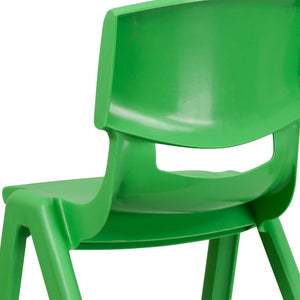 English Elm Whitney 2 Pack Stackable Plastic School Chairs for Kids - Safe, Comfortable & Easy to Store Green 2-YU-YCX-005-GREEN-GG