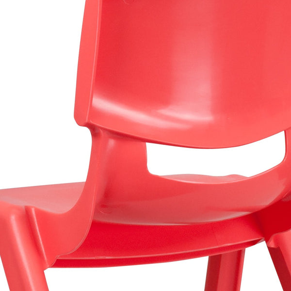 English Elm Whitney 2 Pack Stackable Plastic School Chairs for Kids - Safe, Comfortable & Easy to Store Red 2-YU-YCX-005-RED-GG