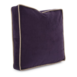 Howard Elliott 20 Gusseted Pillow - Luxurious Velvet Design With Neutral Piping For Elegant Home Decor Arrangements Purple 100% Polyester 20-223f-howard-elliott