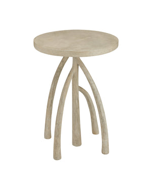 Currey & Company Mangal Faux Bois Cast Concrete Outdoor Side Table Sculptural Mangrove Root Design 2000-0051