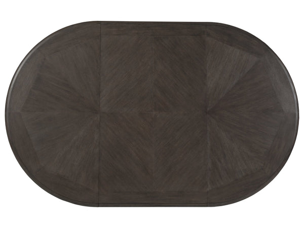Lexington Artistica Home Aperitif Round Oval Dining Table - Modern Mahogany Design With Extending Leaf For Six Guests Antico Wood 2000-870-39