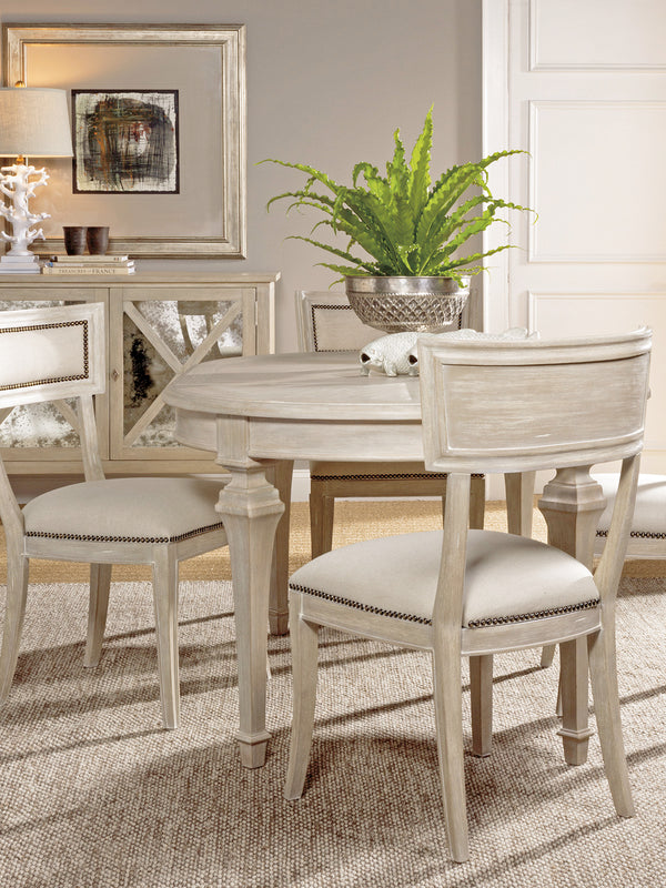 Lexington Artistica Home Aperitif Side Chair - Elegant Mahogany Design With Upholstered Seat, Nailhead Trim & Distinct Finishes Bianco Wood 2000-880-40-01