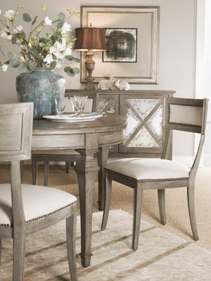 Lexington Artistica Home Aperitif Side Chair - Elegant Mahogany Design With Upholstered Seat, Nailhead Trim & Distinct Finishes Grigio Wood 2000-880-41-01