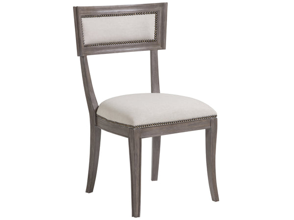 Lexington Artistica Home Aperitif Side Chair - Elegant Mahogany Design With Upholstered Seat, Nailhead Trim & Distinct Finishes Grigio Wood 2000-880-41-01