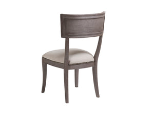Lexington Artistica Home Aperitif Side Chair - Elegant Mahogany Design With Upholstered Seat, Nailhead Trim & Distinct Finishes Grigio Wood 2000-880-41-01