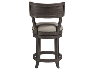Lexington Artistica Home Aperitif Swivel Bar Stool: Elegant Mahogany Design With Upholstered Seat & Decorative Nailhead Trim Antico Wood 2000-895-39-01