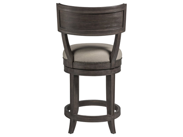 Lexington Artistica Home Aperitif Swivel Bar Stool: Elegant Mahogany Design With Upholstered Seat & Decorative Nailhead Trim Antico Wood 2000-895-39-01