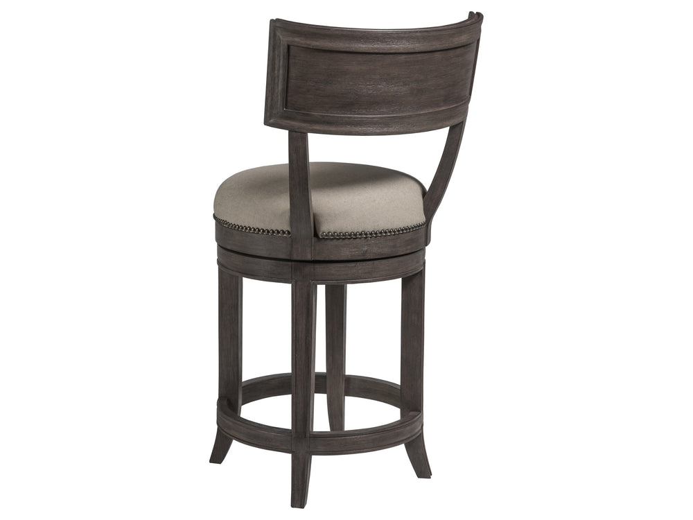 Lexington Artistica Home Aperitif Swivel Bar Stool: Elegant Mahogany Design With Upholstered Seat & Decorative Nailhead Trim Antico Wood 2000-895-39-01