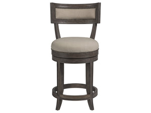 Lexington Artistica Home Aperitif Swivel Bar Stool: Elegant Mahogany Design With Upholstered Seat & Decorative Nailhead Trim Antico Wood 2000-895-39-01