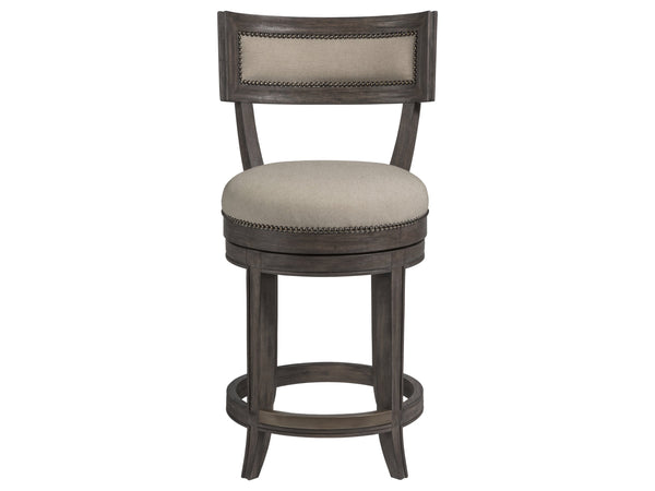 Lexington Artistica Home Aperitif Swivel Bar Stool: Elegant Mahogany Design With Upholstered Seat & Decorative Nailhead Trim Antico Wood 2000-895-39-01