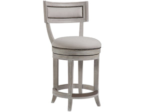 Lexington Artistica Home Aperitif Swivel Bar Stool: Elegant Mahogany Design With Upholstered Seat & Decorative Nailhead Trim Bianco Wood 2000-895-40-01