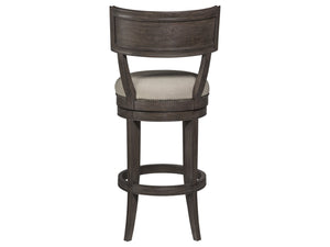 Lexington Artistica Home Aperitif Swivel Bar Stool: Elegant Mahogany Design With Upholstered Seat & Decorative Nailhead Trim Antico Wood 2000-896-39-01