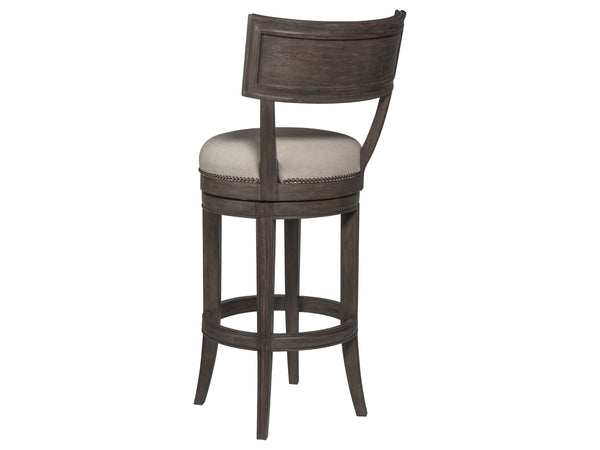 Lexington Artistica Home Aperitif Swivel Bar Stool: Elegant Mahogany Design With Upholstered Seat & Decorative Nailhead Trim Antico Wood 2000-896-39-01