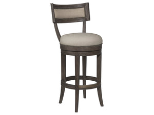 Lexington Artistica Home Aperitif Swivel Bar Stool: Elegant Mahogany Design With Upholstered Seat & Decorative Nailhead Trim Antico Wood 2000-896-39-01