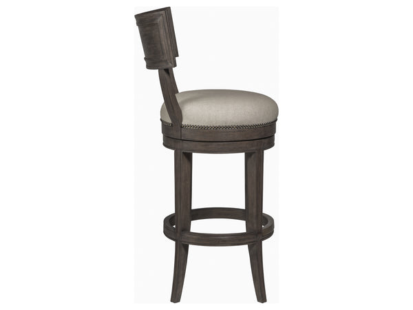 Lexington Artistica Home Aperitif Swivel Bar Stool: Elegant Mahogany Design With Upholstered Seat & Decorative Nailhead Trim Antico Wood 2000-896-39-01