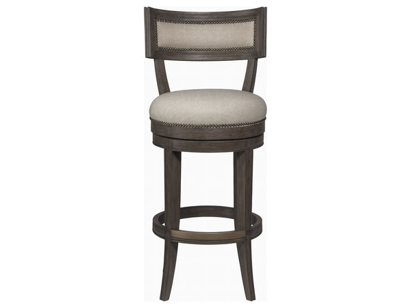 Lexington Artistica Home Aperitif Swivel Bar Stool: Elegant Mahogany Design With Upholstered Seat & Decorative Nailhead Trim Antico Wood 2000-896-39-01