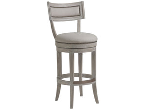 Lexington Artistica Home Aperitif Swivel Bar Stool: Elegant Mahogany Design With Upholstered Seat & Decorative Nailhead Trim Bianco Wood 2000-896-40-01