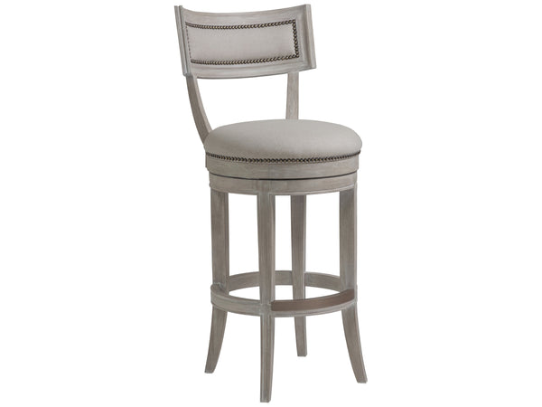 Lexington Artistica Home Aperitif Swivel Bar Stool: Elegant Mahogany Design With Upholstered Seat & Decorative Nailhead Trim Bianco Wood 2000-896-40-01