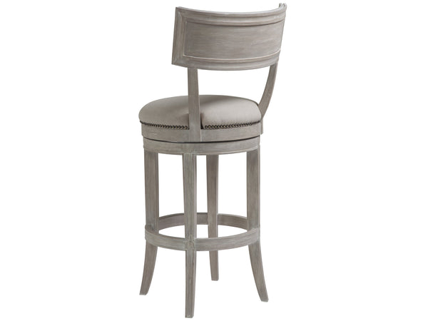 Lexington Artistica Home Aperitif Swivel Bar Stool: Elegant Mahogany Design With Upholstered Seat & Decorative Nailhead Trim Bianco Wood 2000-896-40-01