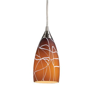 Abstractions 4'' Wide 1-Light Pendant - Brown and Satin Nickel 20002/1BA Elk Lighting