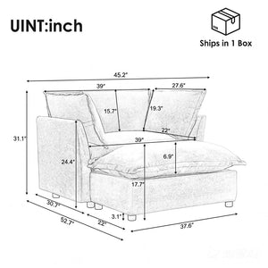 English Elm Modern Chenille Accent Chair with Ottoman Plush Wide Seat Curved Arms for Bedroom Beige N719P428439A