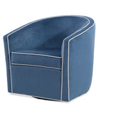 Comfort Pointe Keely Blue Swivel Chair Blue with cream welt