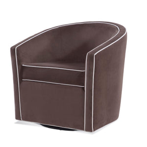 Comfort Pointe Keely Maple Brown Swivel Chair Maple brown with cream welt